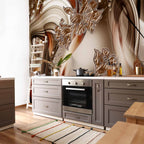 Brown Floral Swirl Abstract Wall Mural