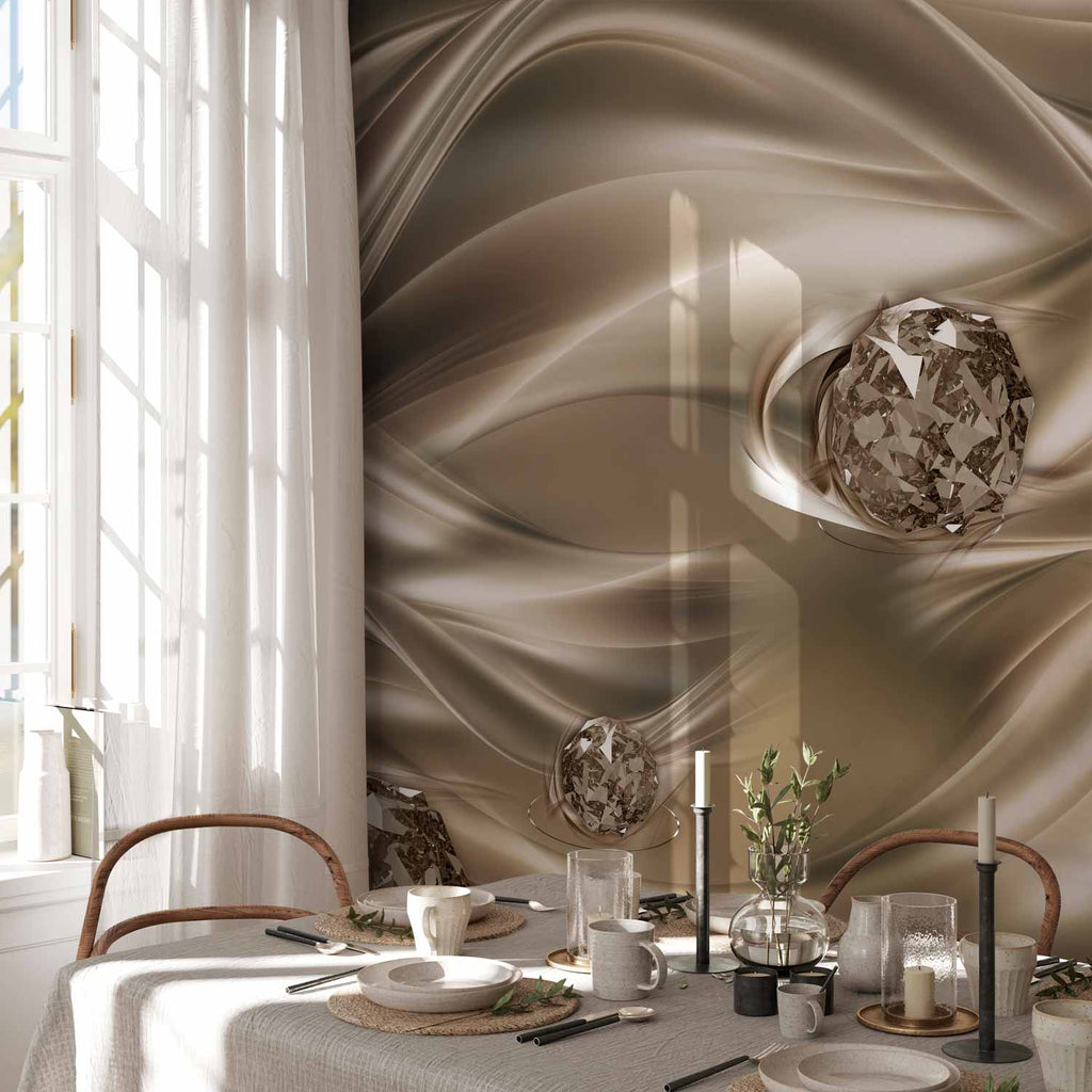 Abstract Velvet Waves Diamond Wall Mural