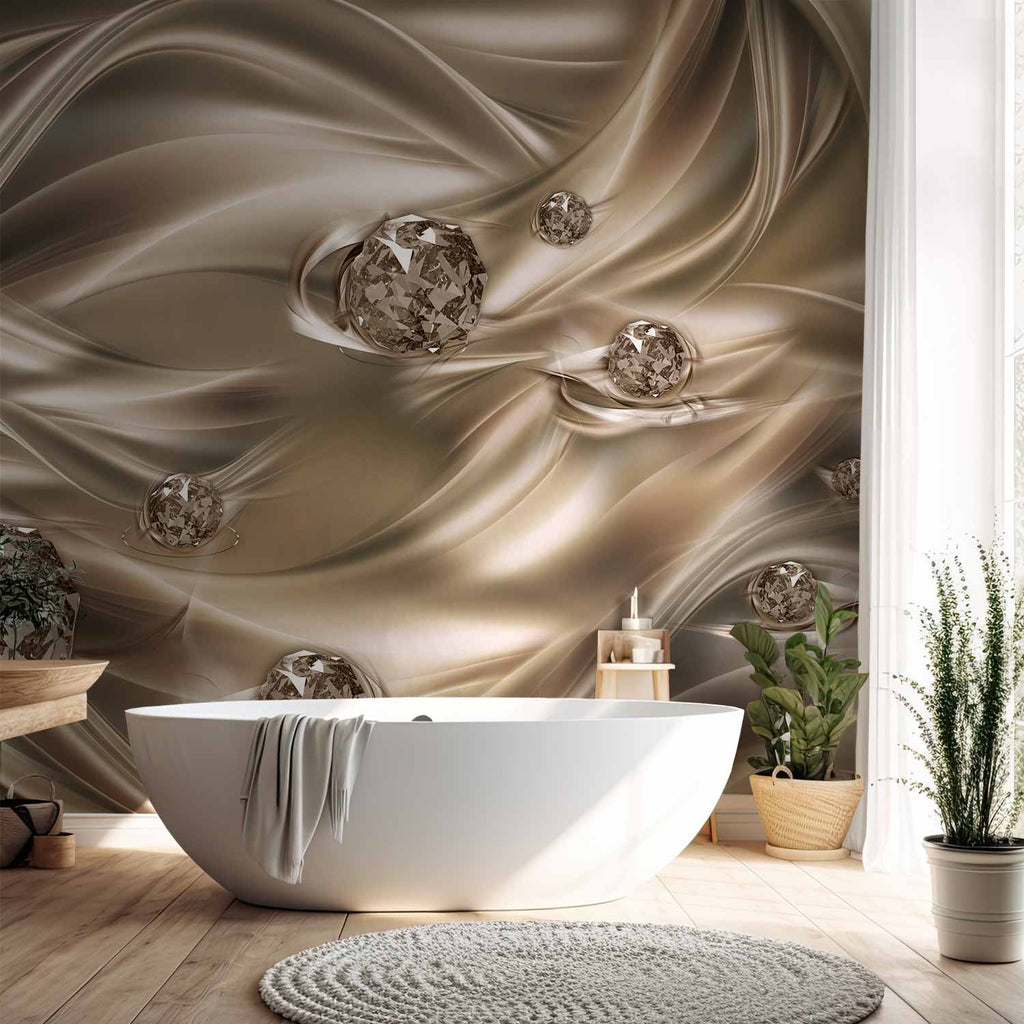 Abstract Velvet Waves Diamond Wall Mural