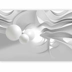 White Corridor 3D Geometric Wall Mural