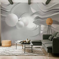 White Corridor 3D Geometric Wall Mural