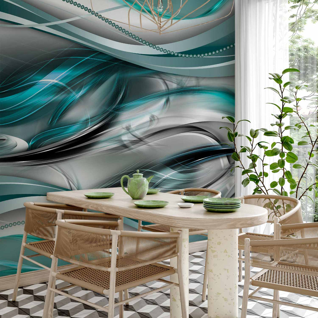 Green Abstract Tunnel Wall Mural