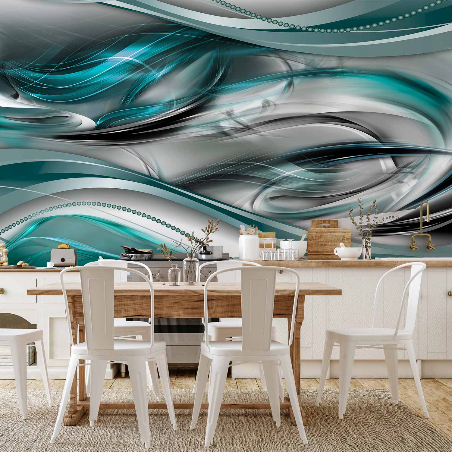 Green Abstract Tunnel Wall Mural