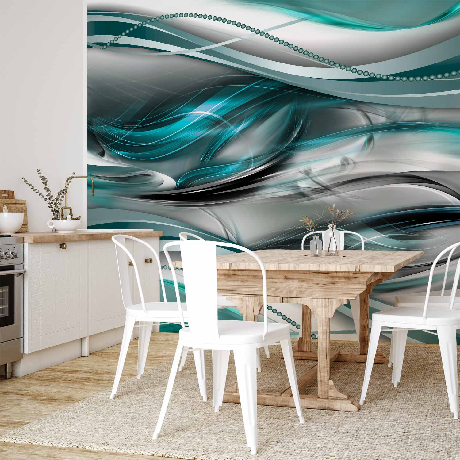 Green Abstract Tunnel Wall Mural