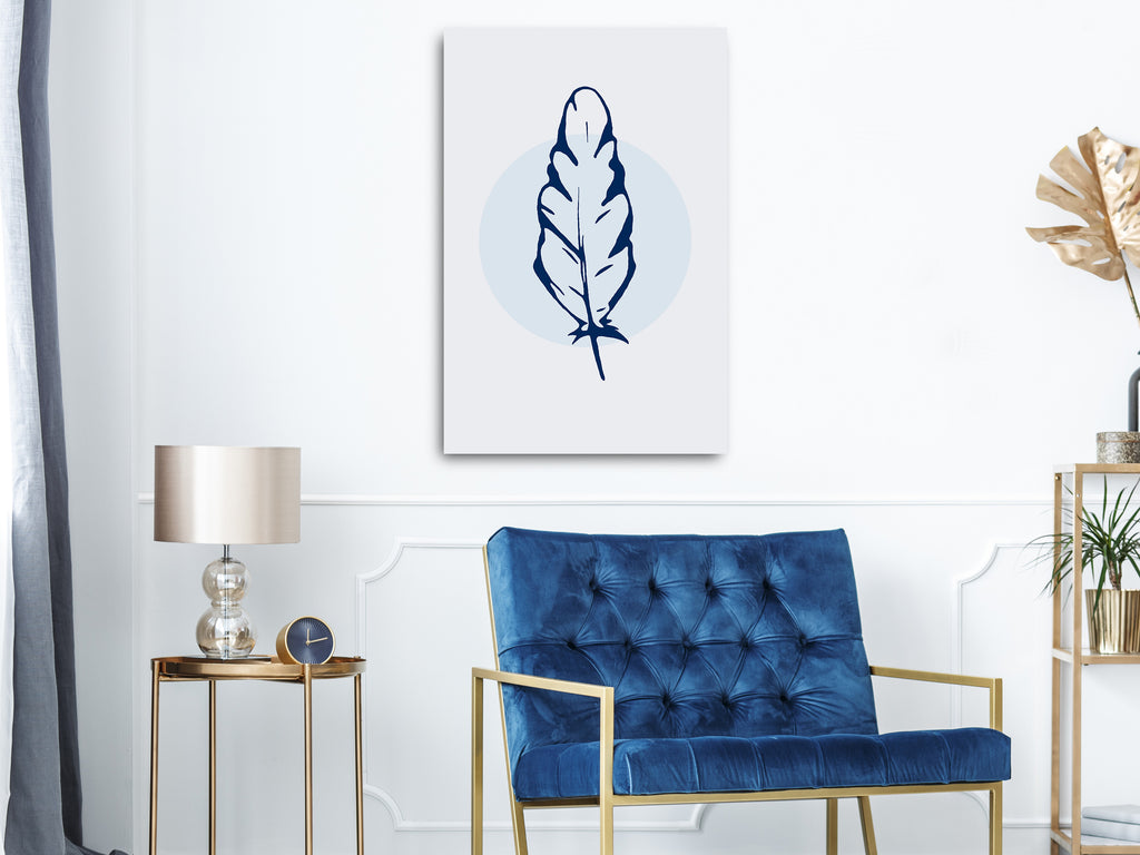 Blue Feather Canvas Print Abstract Home Decor