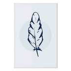 Blue Feather Abstract Vertical Canvas Print