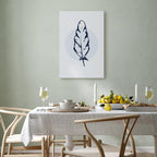 Blue Feather Abstract Vertical Canvas Print