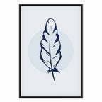 Blue Feather Abstract Vertical Canvas Print