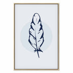 Blue Feather Abstract Vertical Canvas Print
