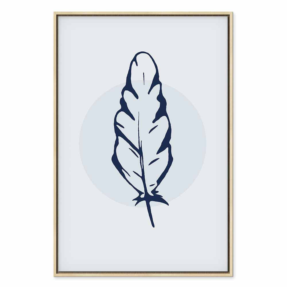 Blue Feather Abstract Vertical Canvas Print