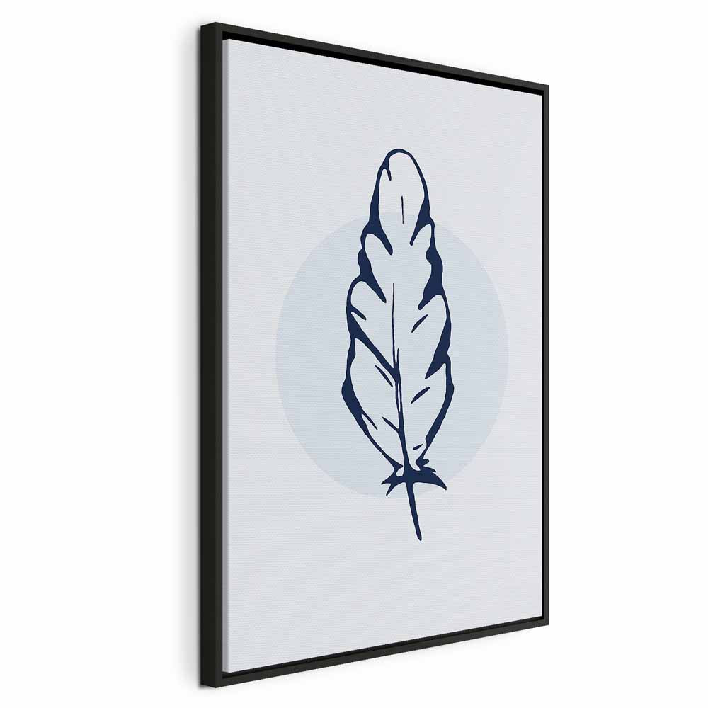 Blue Feather Abstract Vertical Canvas Print