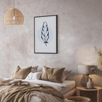 Blue Feather Abstract Vertical Canvas Print