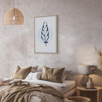 Blue Feather Abstract Vertical Canvas Print