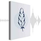 Blue Feather Abstract Vertical Canvas Print