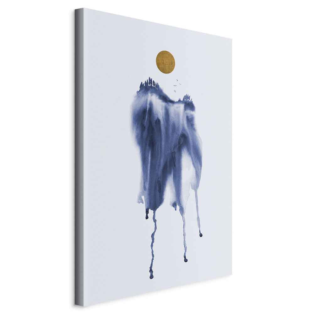 Blue Watercolor Forest Abstract Canvas Print