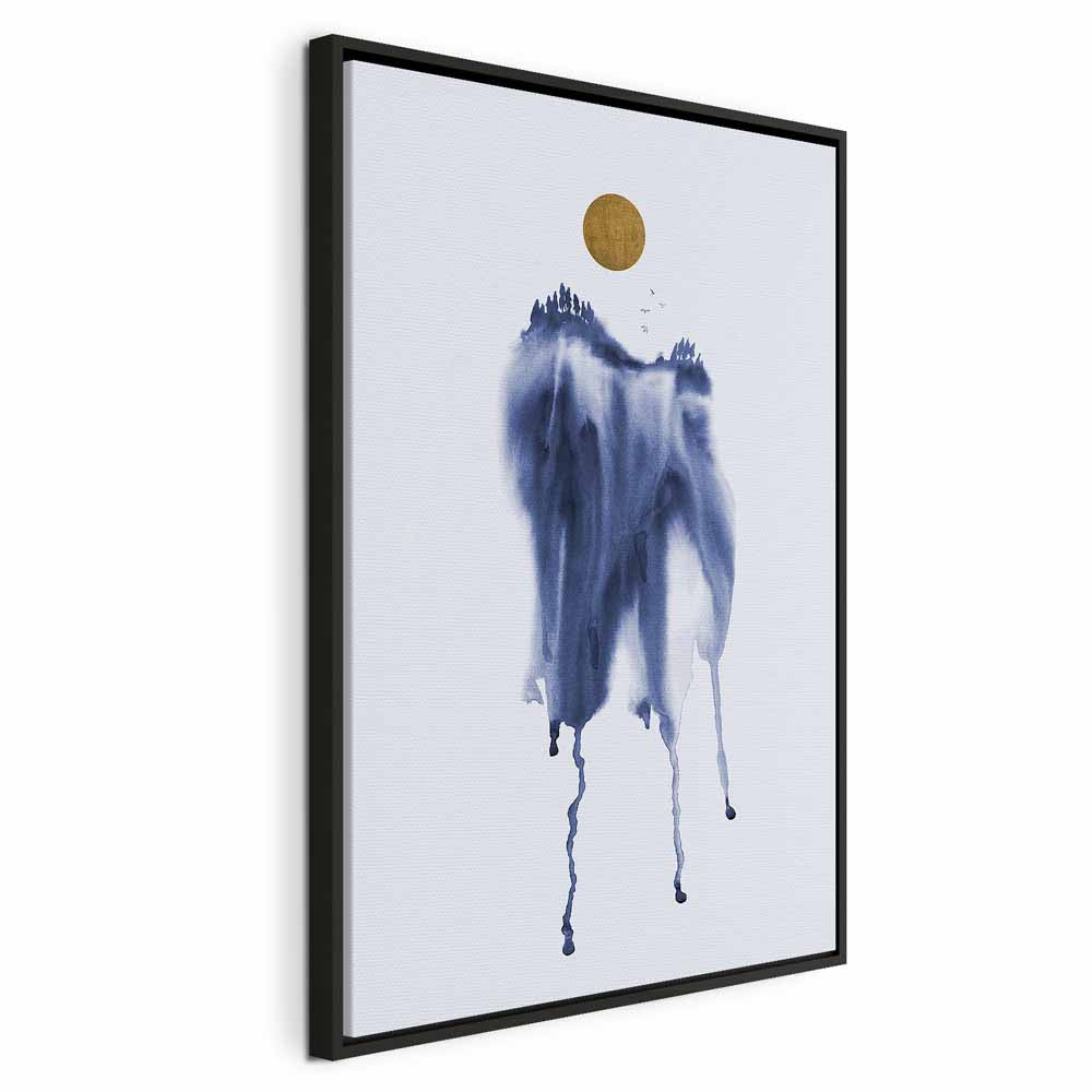 Blue Watercolor Forest Abstract Canvas Print