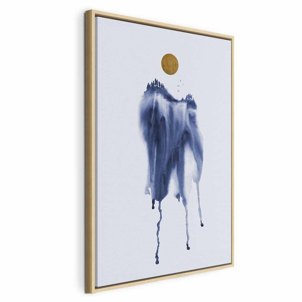 Blue Watercolor Forest Abstract Canvas Print