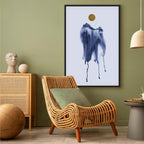 Blue Watercolor Forest Abstract Canvas Print