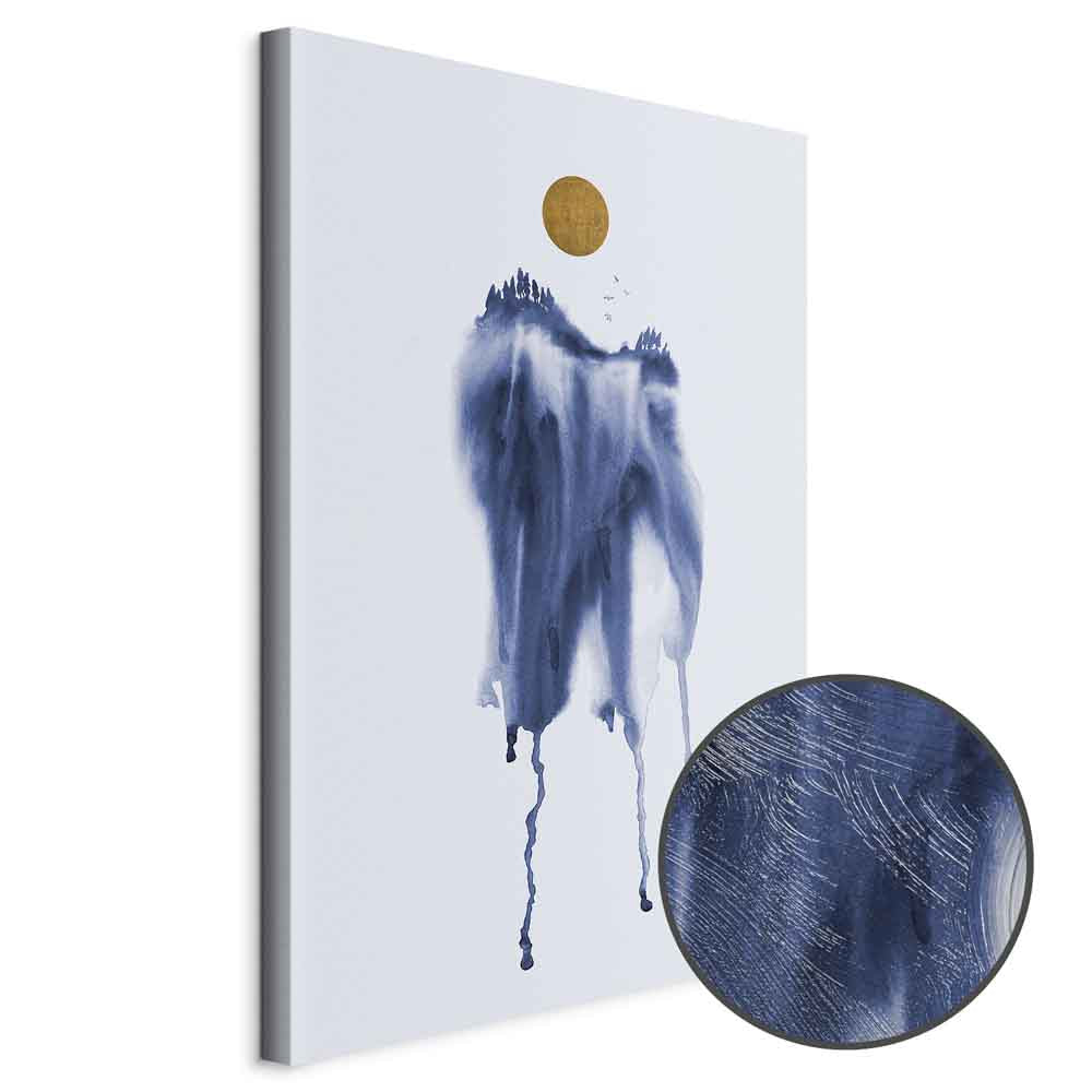 Blue Watercolor Forest Abstract Canvas Print