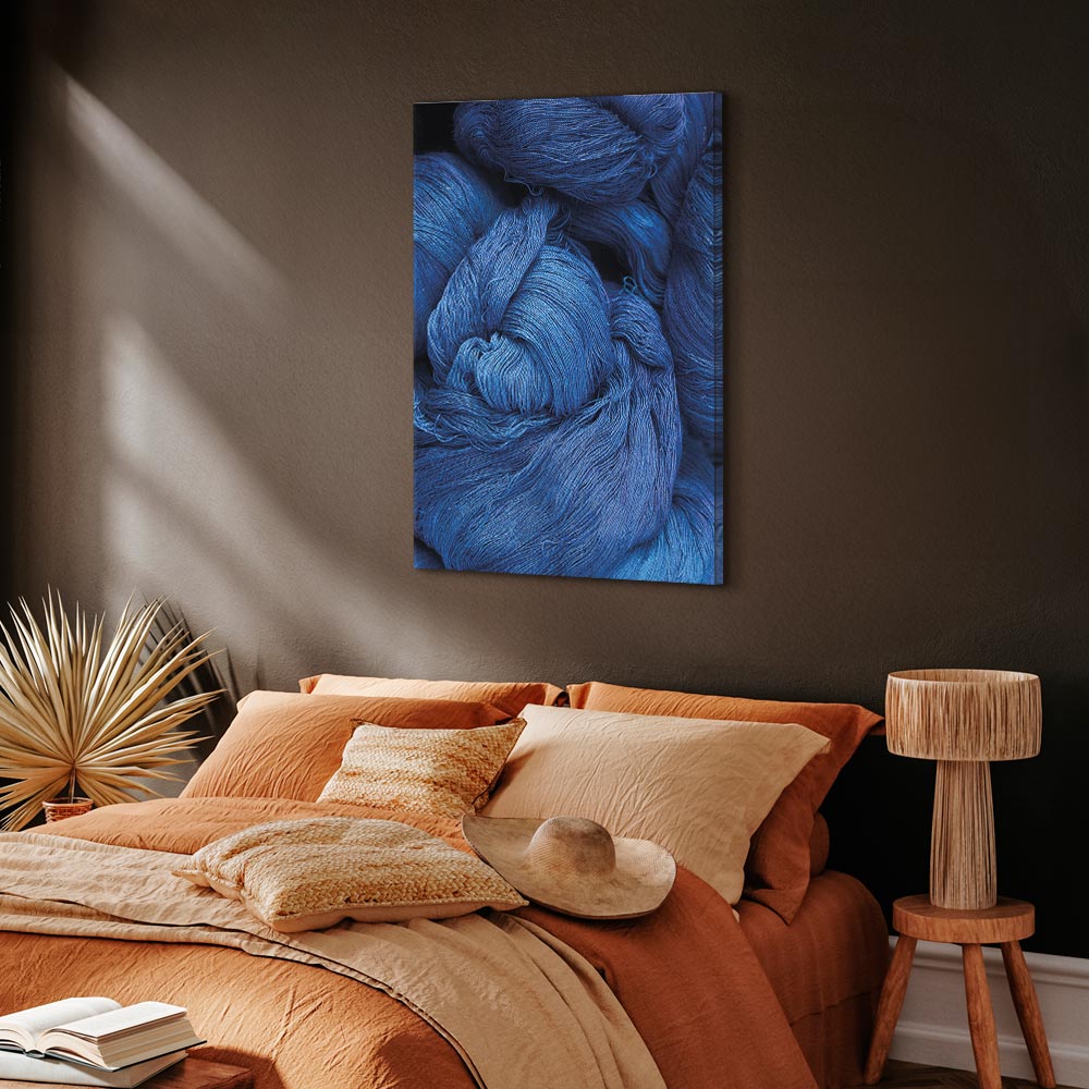 Blue Worsted Abstract Pattern Canvas Print