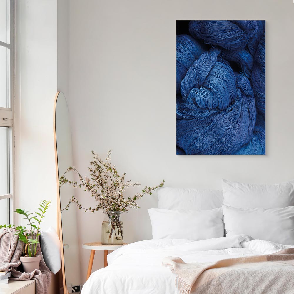 Blue Worsted Abstract Pattern Canvas Print