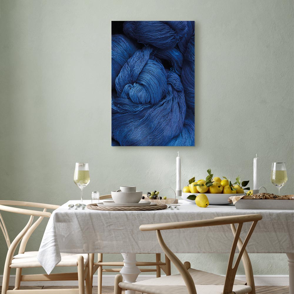 Blue Worsted Abstract Pattern Canvas Print