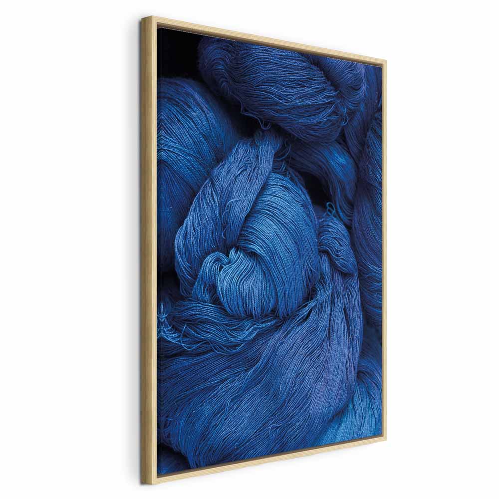 Blue Worsted Abstract Pattern Canvas Print