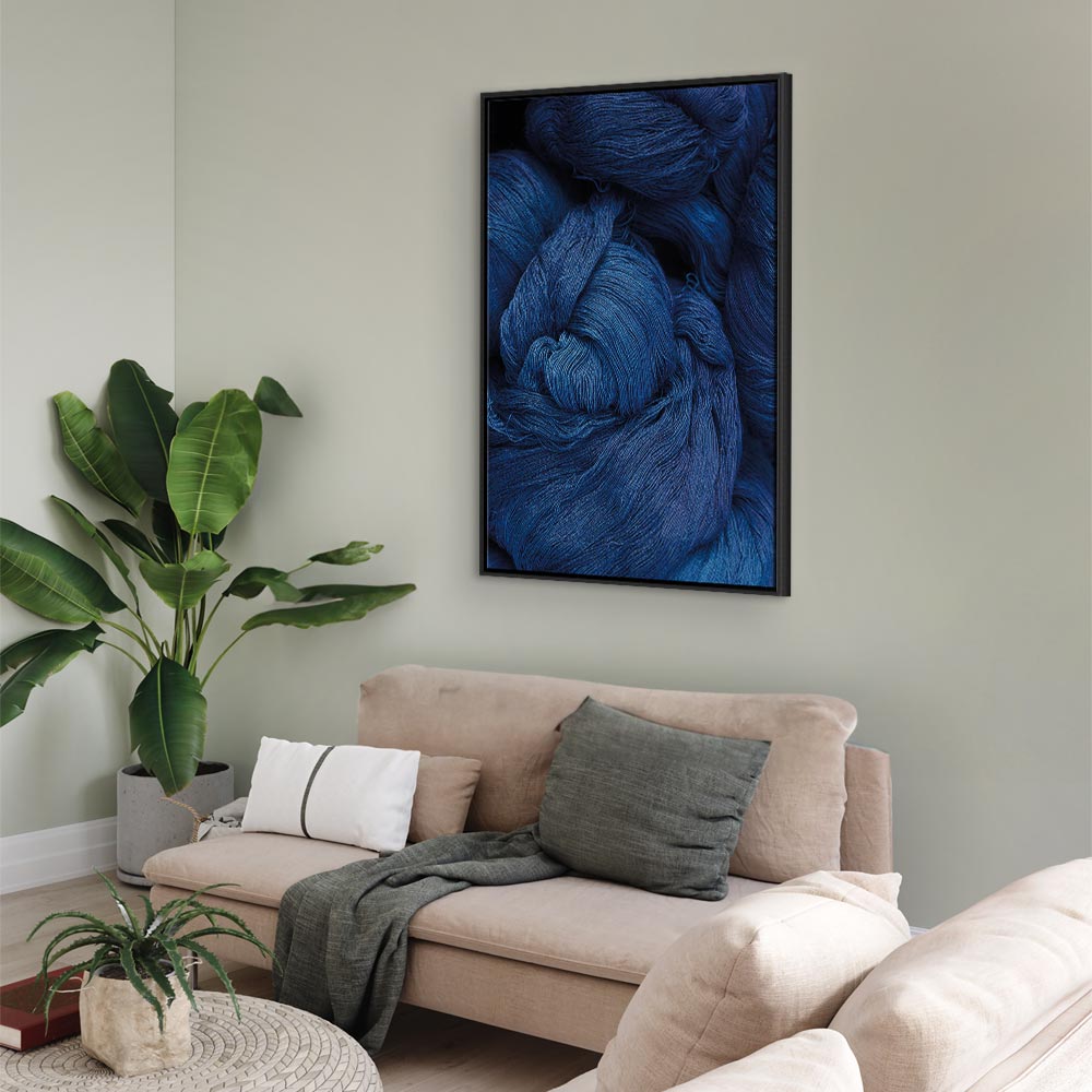 Blue Worsted Abstract Pattern Canvas Print