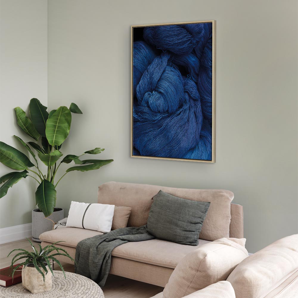 Blue Worsted Abstract Pattern Canvas Print