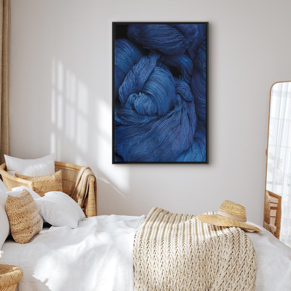 Blue Worsted Abstract Pattern Canvas Print