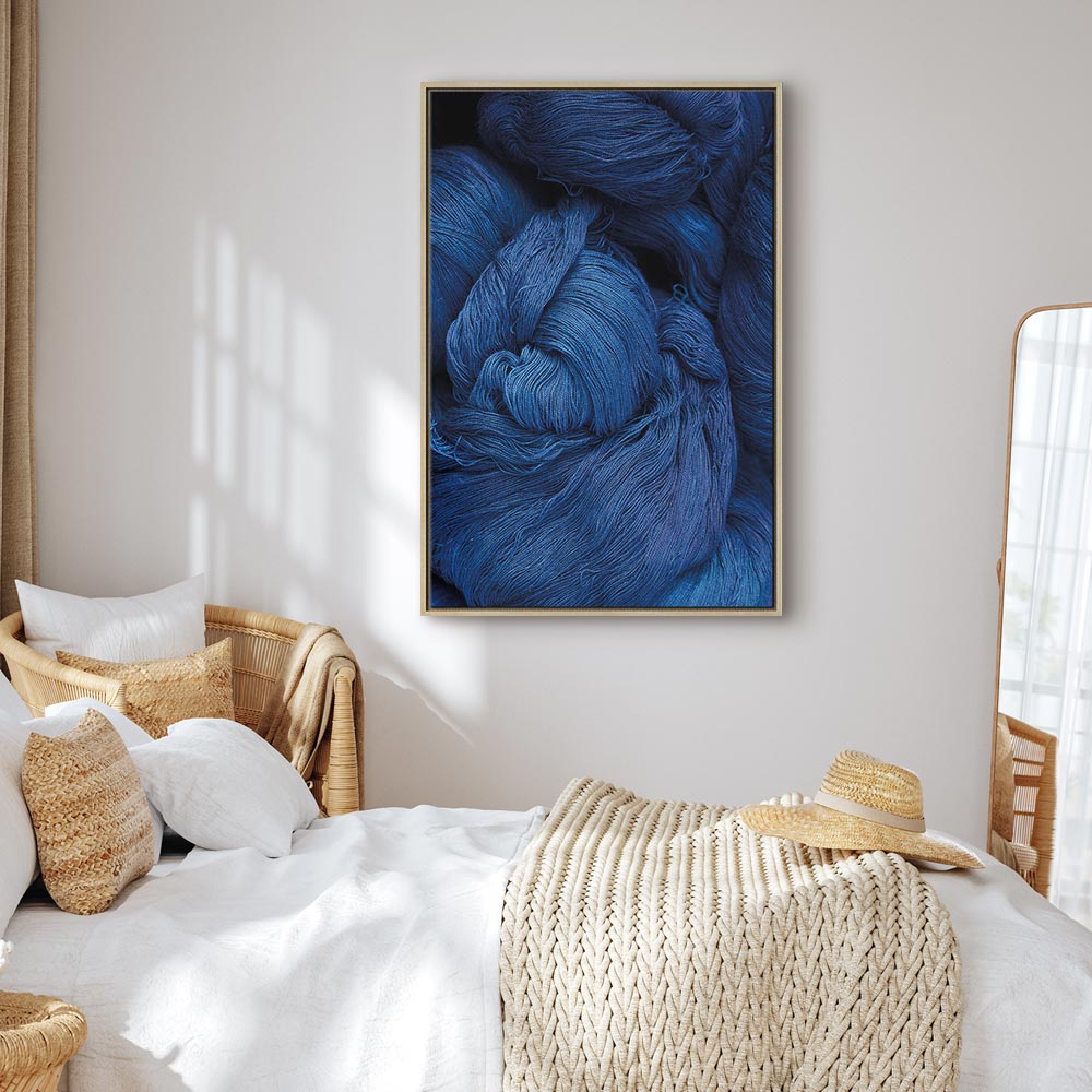 Blue Worsted Abstract Pattern Canvas Print