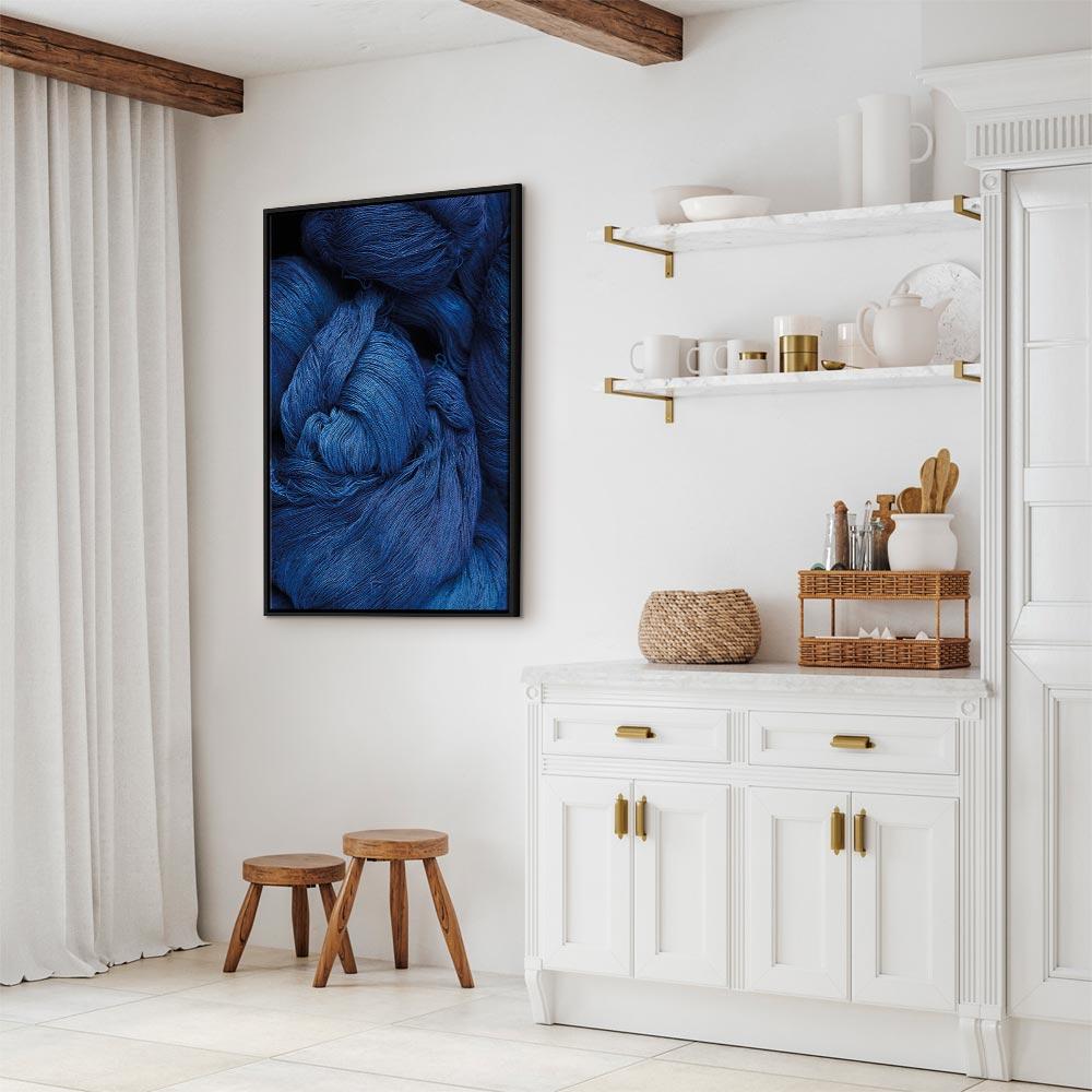 Blue Worsted Abstract Pattern Canvas Print