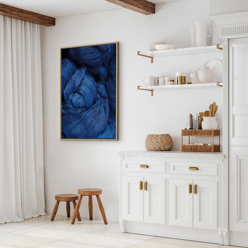 Blue Worsted Abstract Pattern Canvas Print