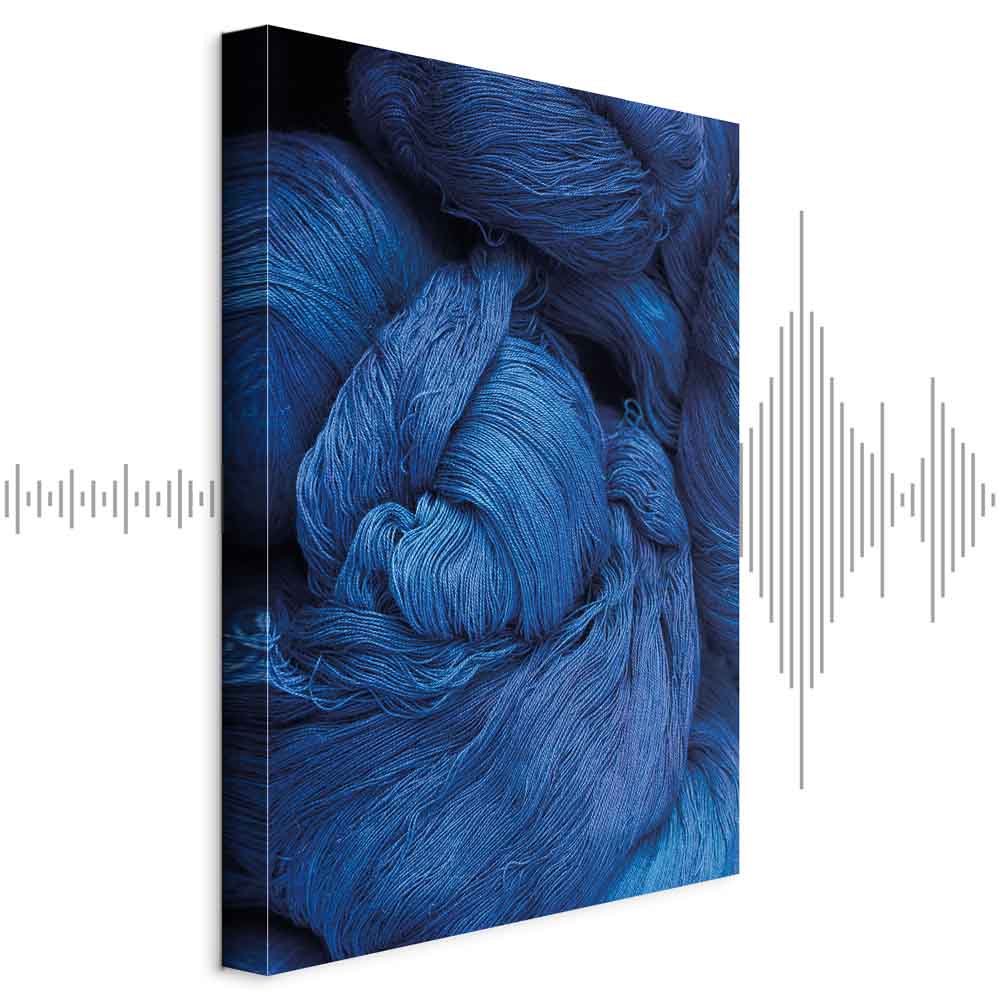 Blue Worsted Abstract Pattern Canvas Print