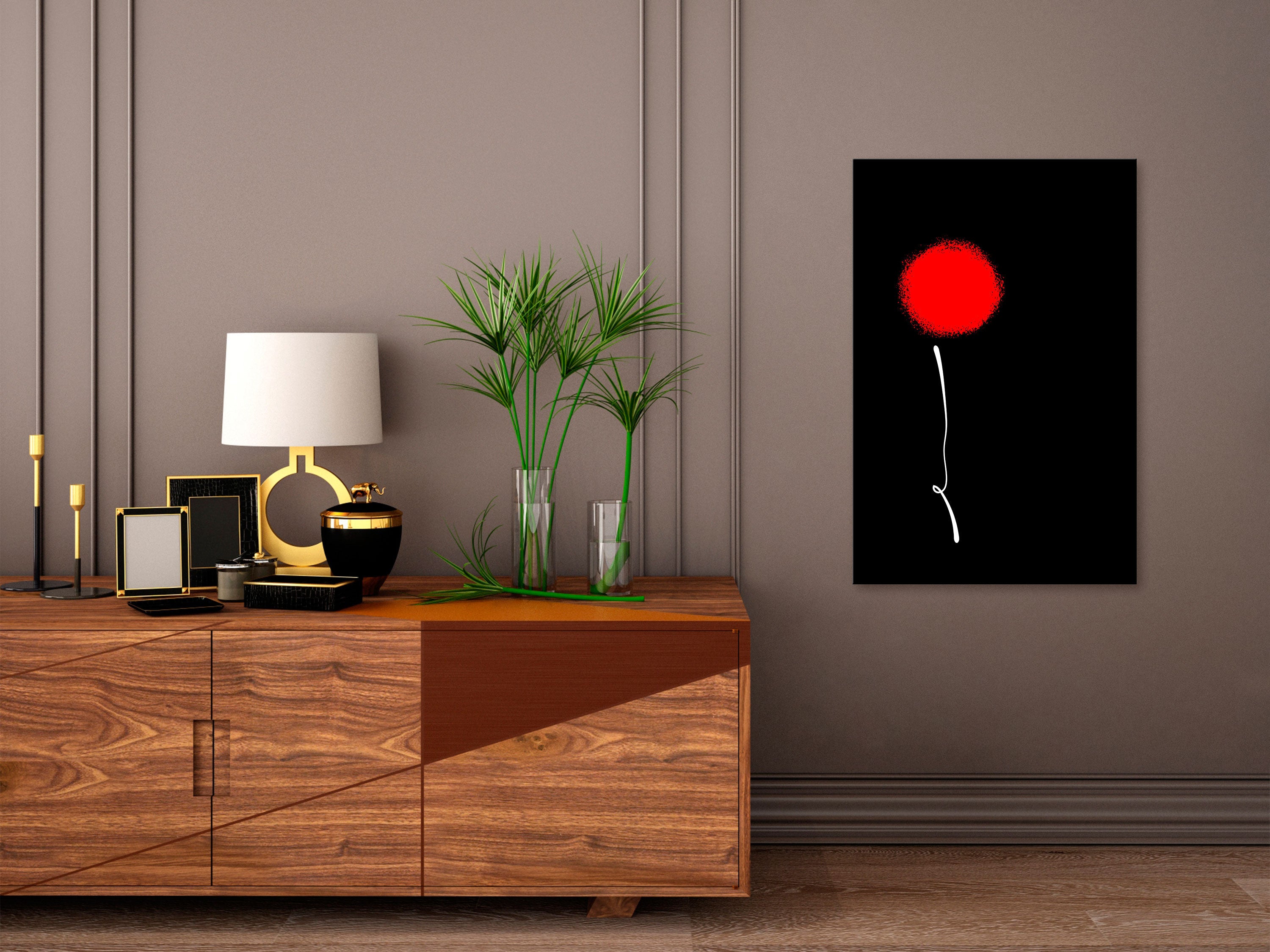 Canvas Print Featuring Minimalist Flower Design