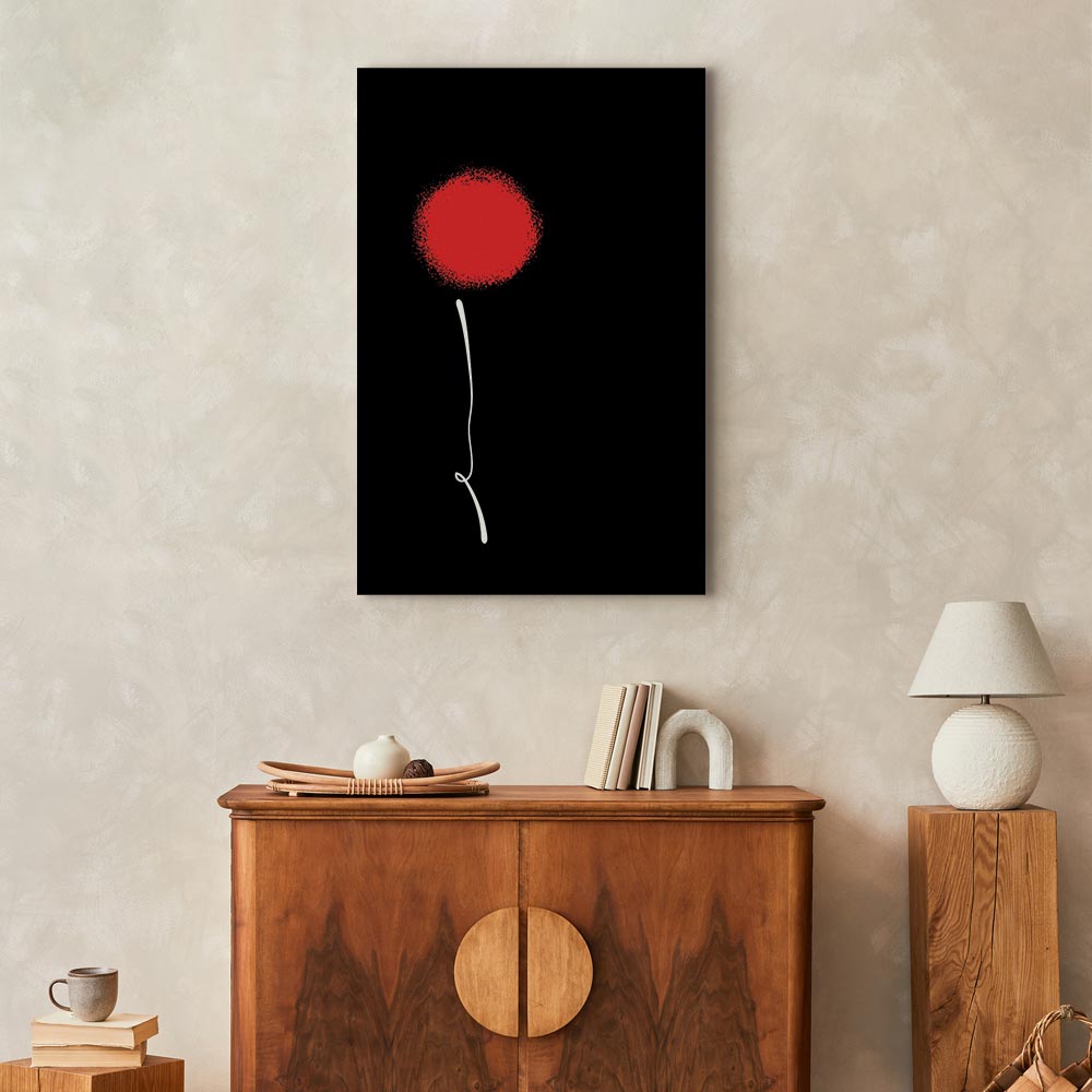 Minimalist Black Flower Modern Canvas Print