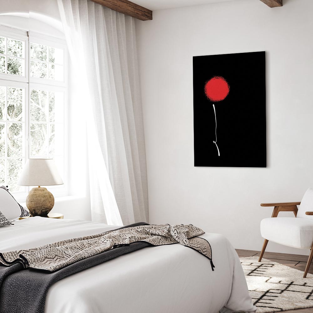 Minimalist Black Flower Modern Canvas Print