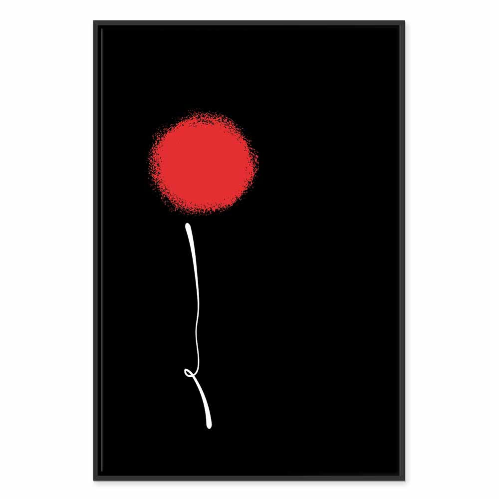 Minimalist Black Flower Modern Canvas Print