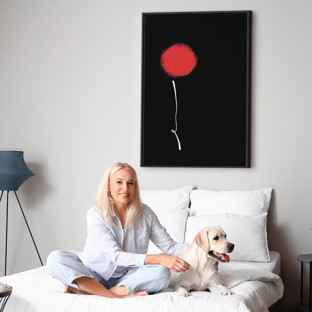 Minimalist Black Flower Modern Canvas Print