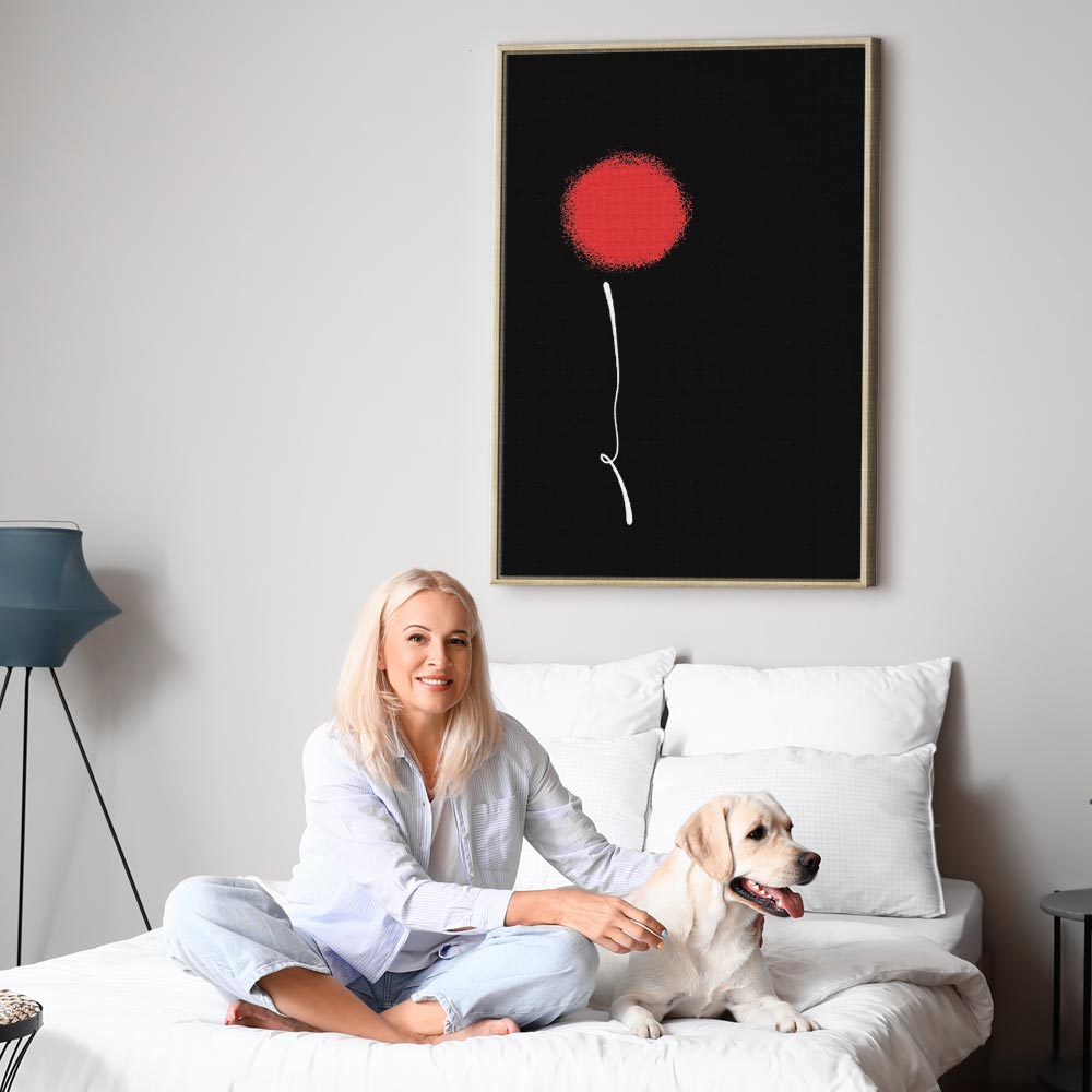 Minimalist Black Flower Modern Canvas Print