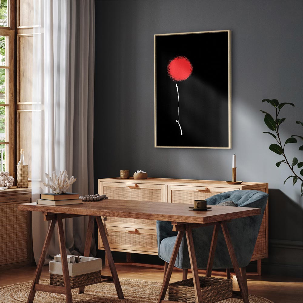 Minimalist Black Flower Modern Canvas Print