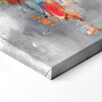 Abstract Grey Textured Wide Canvas Print