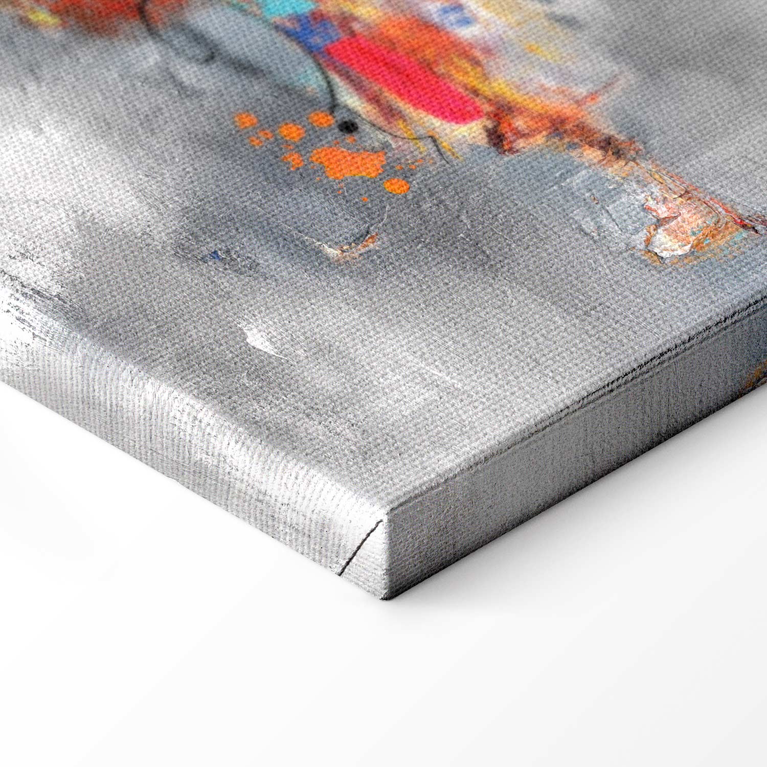 Abstract Grey Textured Wide Canvas Print