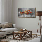 Abstract Grey Textured Wide Canvas Print