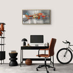 Abstract Grey Textured Wide Canvas Print