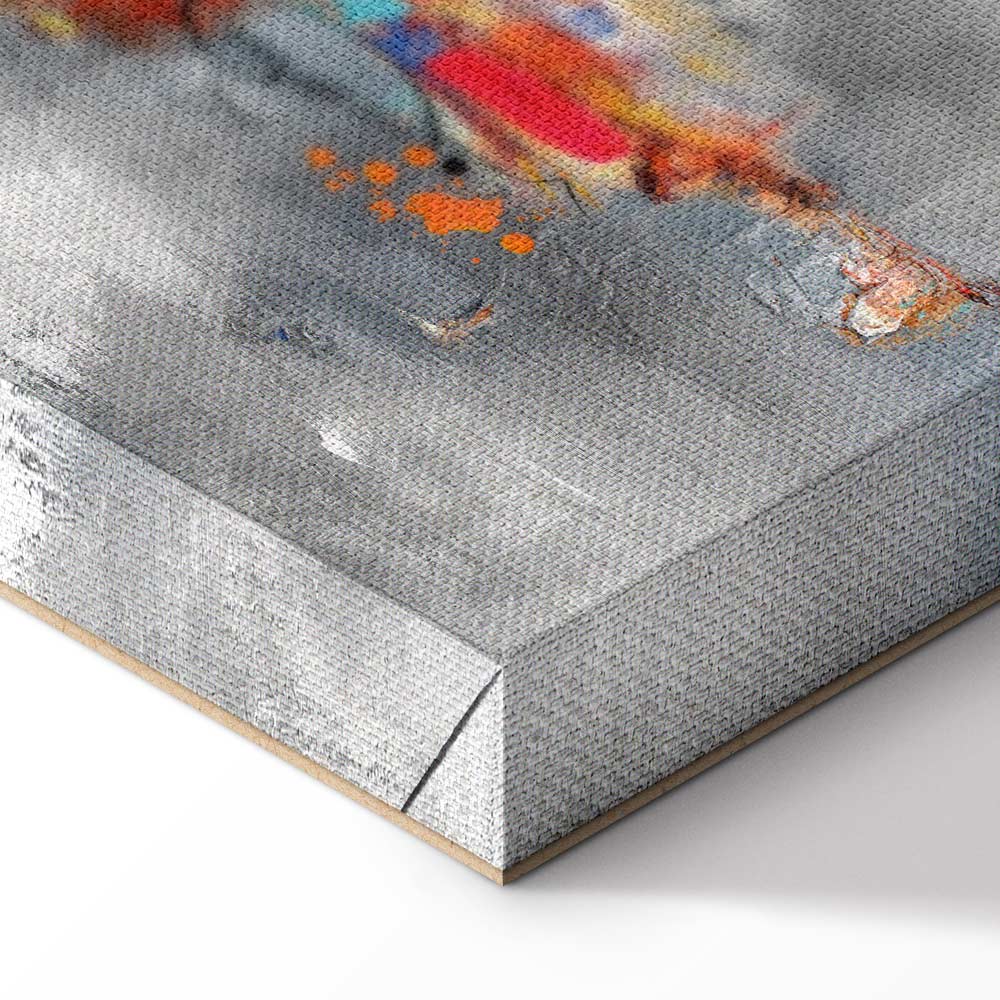 Abstract Grey Textured Wide Canvas Print