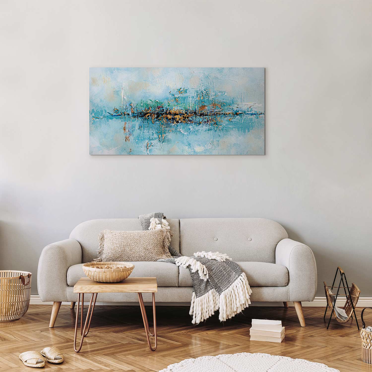 Abstract Blue Lagoon Texture Canvas Print