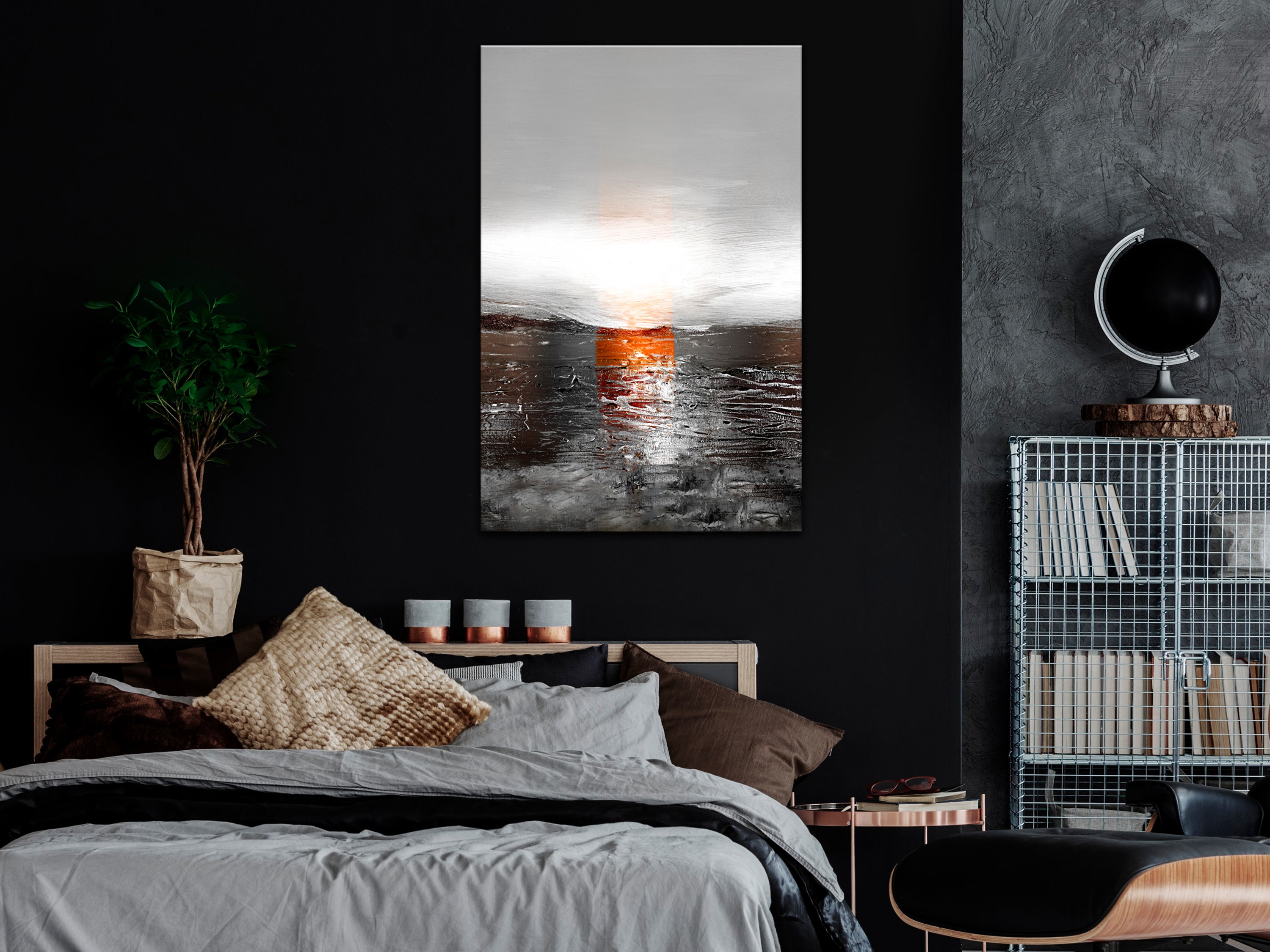 Canvas Print with Abstract Colors and Sunset
