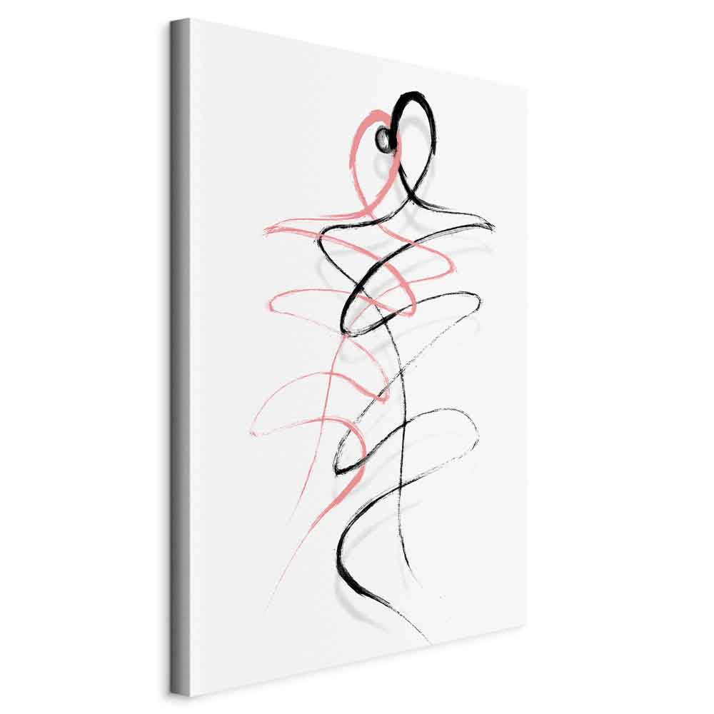 Abstract Couple Silhouette Modern Canvas Print