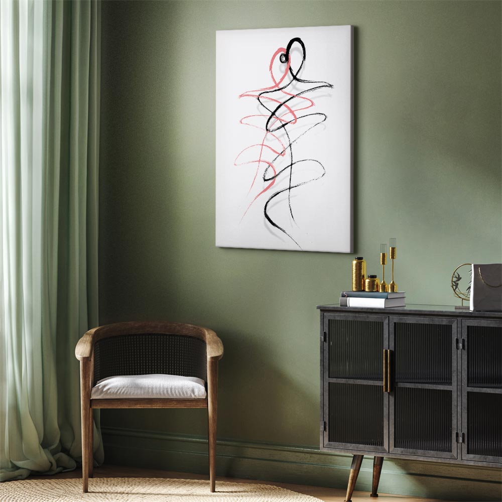 Abstract Couple Silhouette Modern Canvas Print